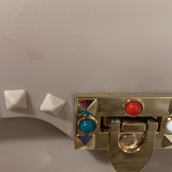 🍁$12 sale🍁DELUXITY jelly crossbody bag studded gold hardware removbl adj strap - Picture 8 of 11